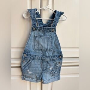 Gap Denim Heart Short Overalls 4T